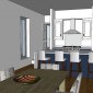 Kitchen layout in 3D format