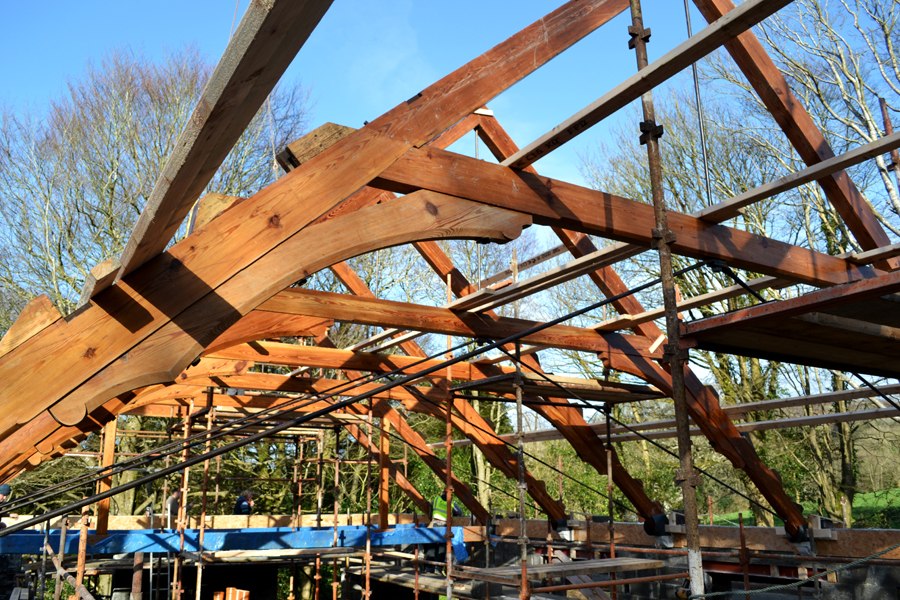 linehan construction old timber trusses new build old salvaged timber trusses cork